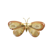 Antique Gold and Agate Butterfly Brooch