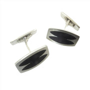 Enamel and Silver Cufflinks by Poul Warmind