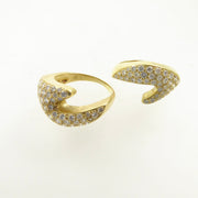 Hammerman Brothers Pair of Interlocking Gold and Diamond Rings