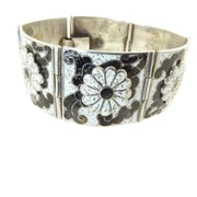 Margot de Taxco Black and White Enamel Bracelet