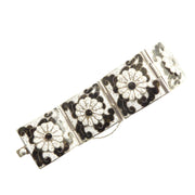 Margot de Taxco Black and White Enamel Bracelet