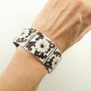 Margot de Taxco Black and White Enamel Bracelet