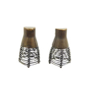 Biba Schutz Woven Silver and Bronze Earrings