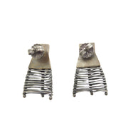 Biba Schutz Woven Silver and Bronze Earrings