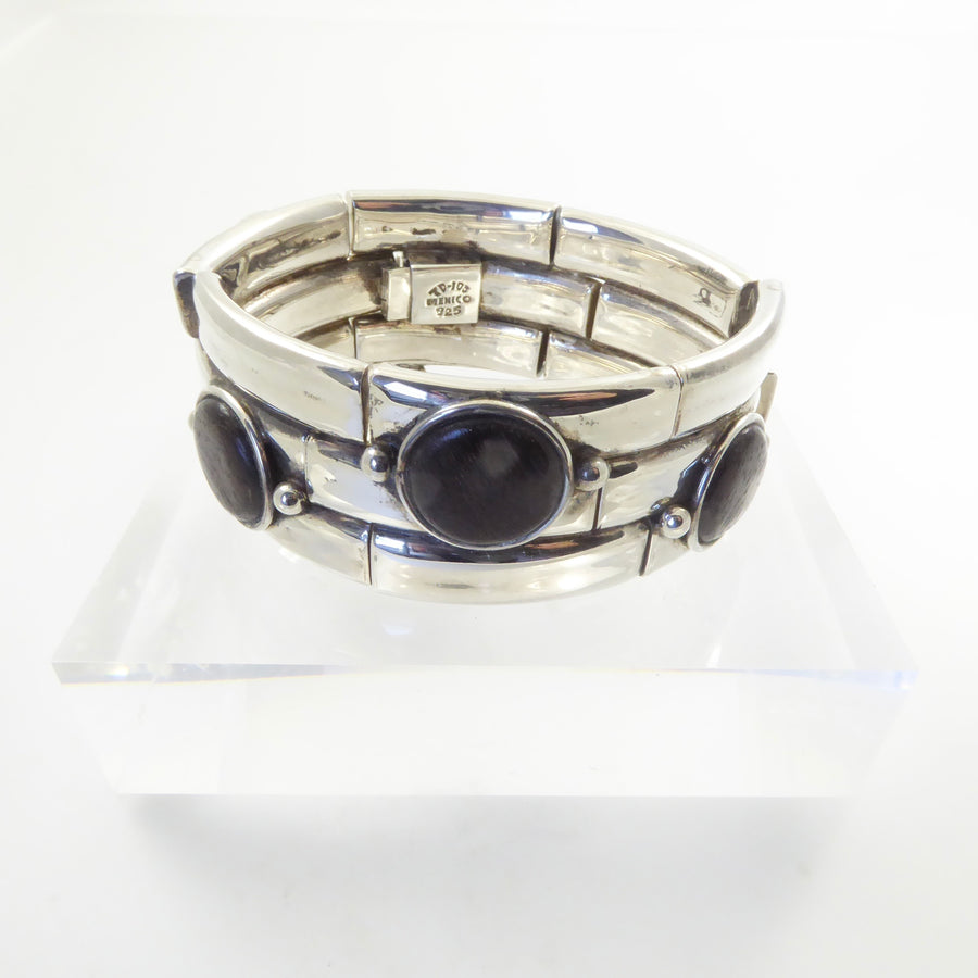 Spratling Design Wood and Silver Bracelet