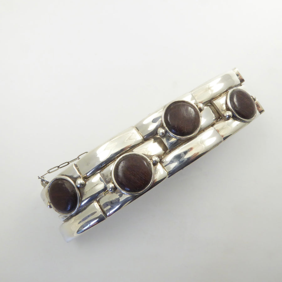 Spratling Design Wood and Silver Bracelet