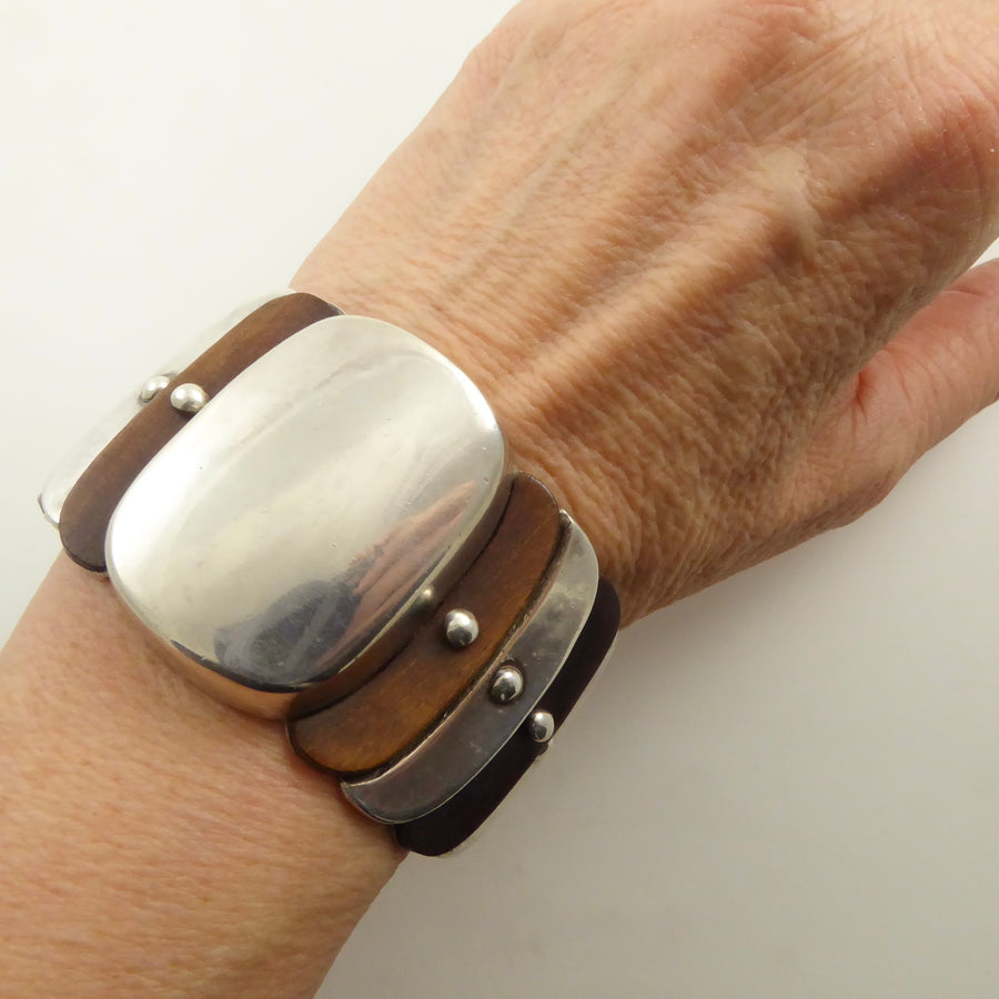 Spratling Wood and Silver Cuff
