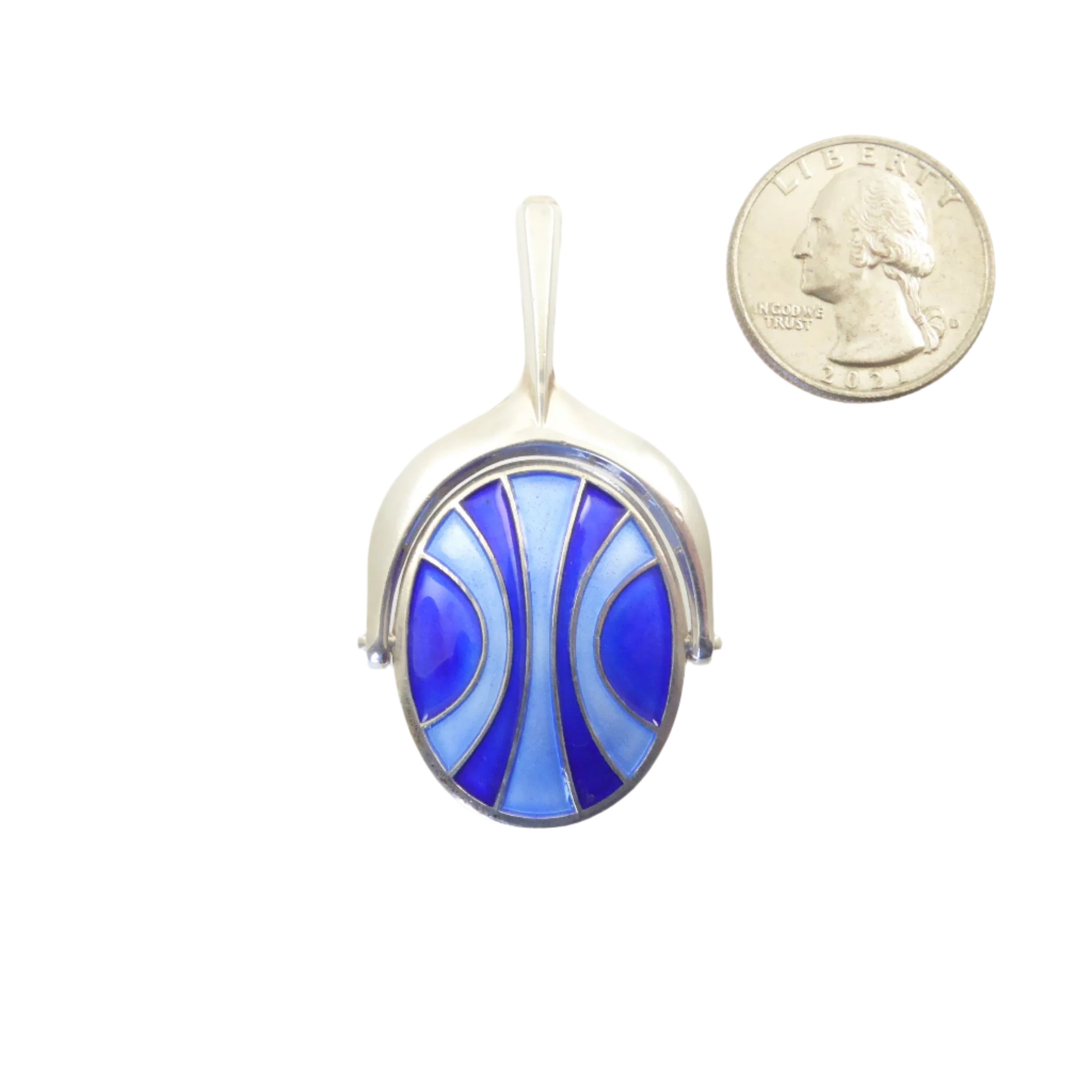 David-Andersen Modernist Blue Enamel Pendant