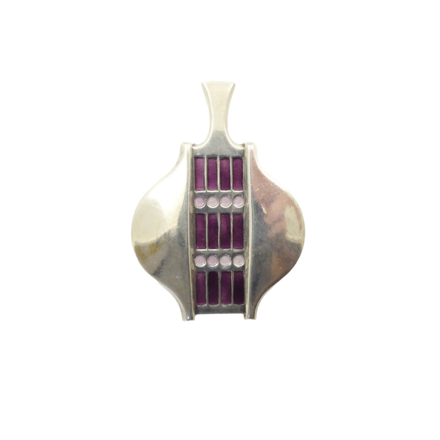 David-Andersen Modernist Purple and Silver Pendant