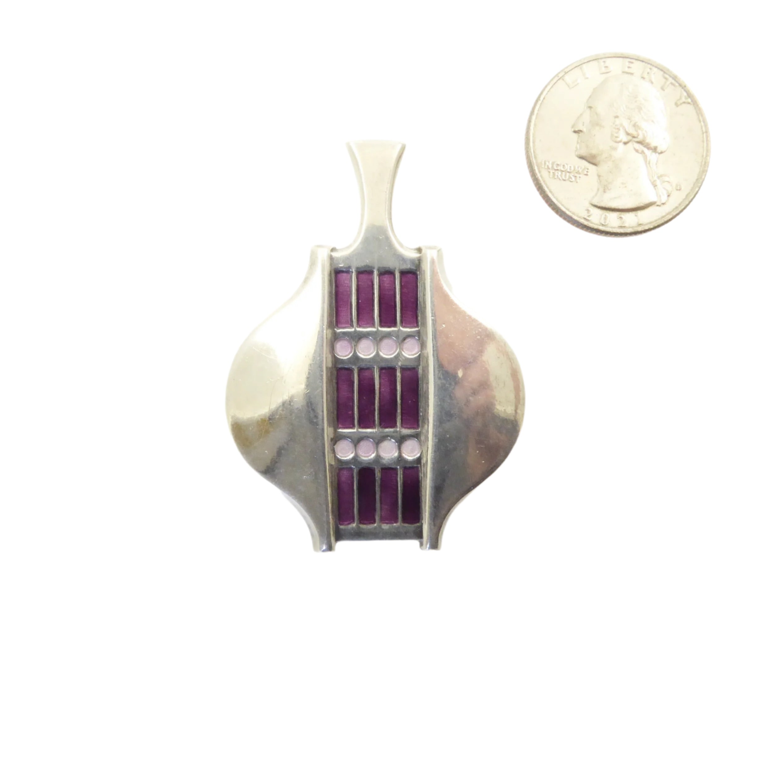 David-Andersen Modernist Purple and Silver Pendant