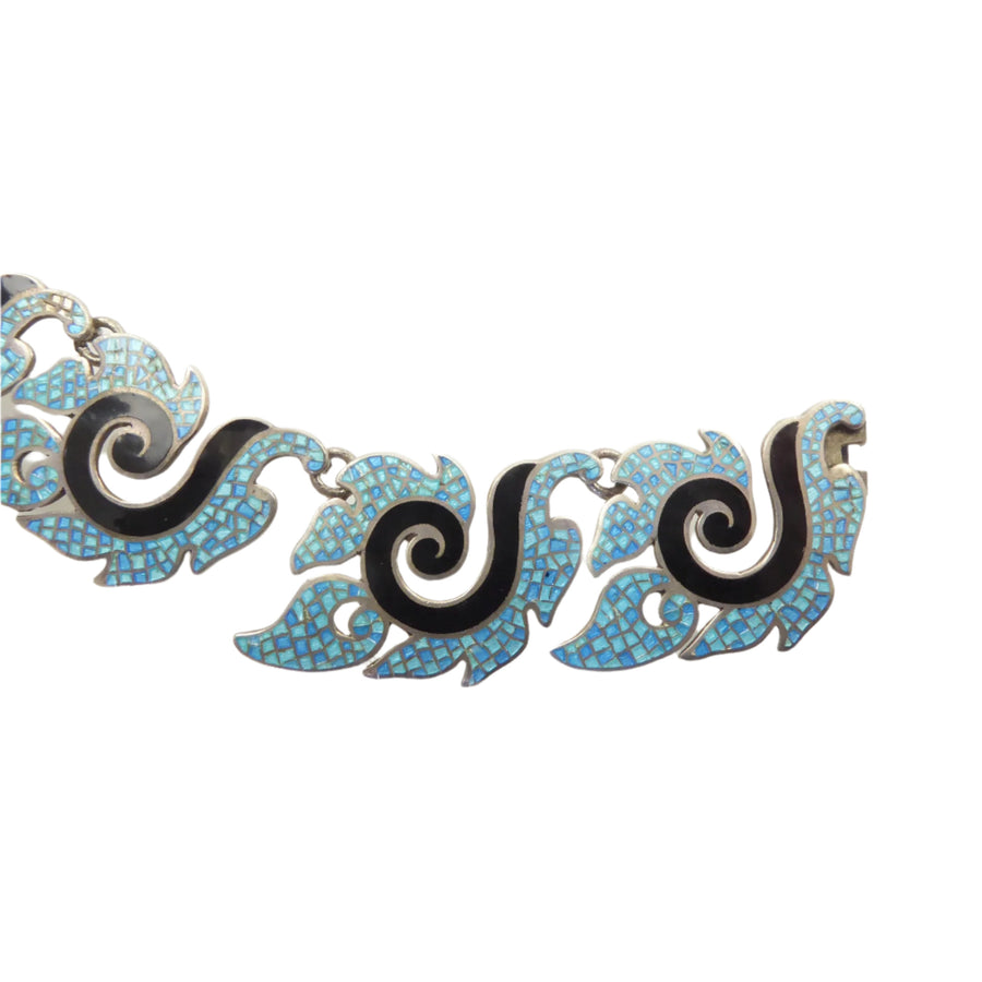 Margot de Taxco "Leaf Shell" Necklace and Earrings 5611