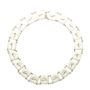 J. Tostrup White Enamel Necklace