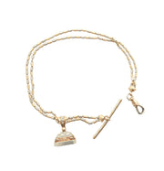 Platinum and Gold Antique Watch Chain with Matching Fob