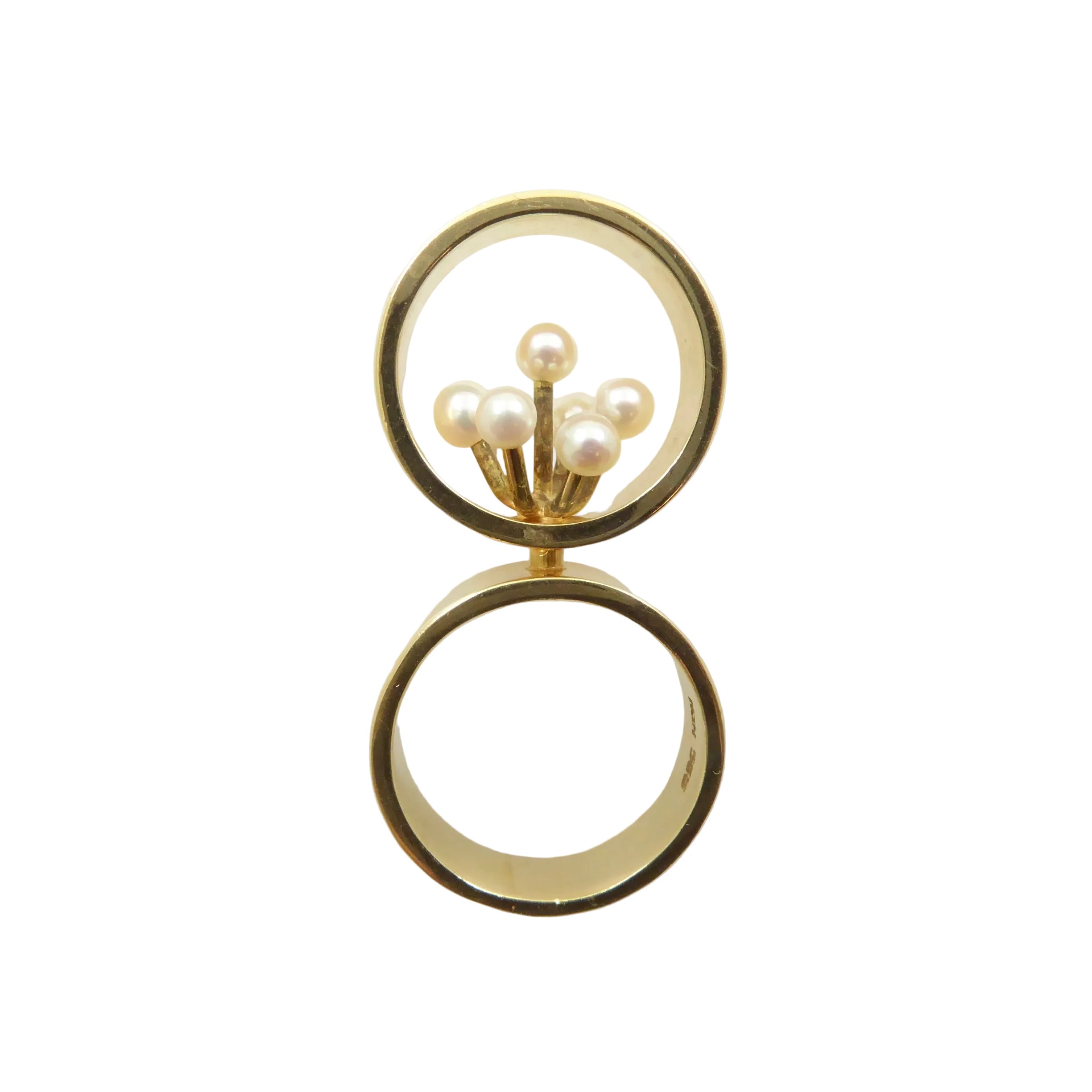 Hans Hansen Gold and Pearl Ring