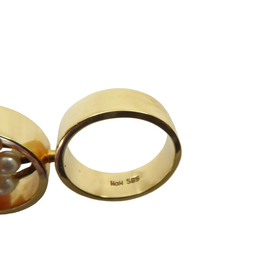 Hans Hansen Gold and Pearl Ring