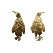 Penguin Earrings with Gold Nuggets