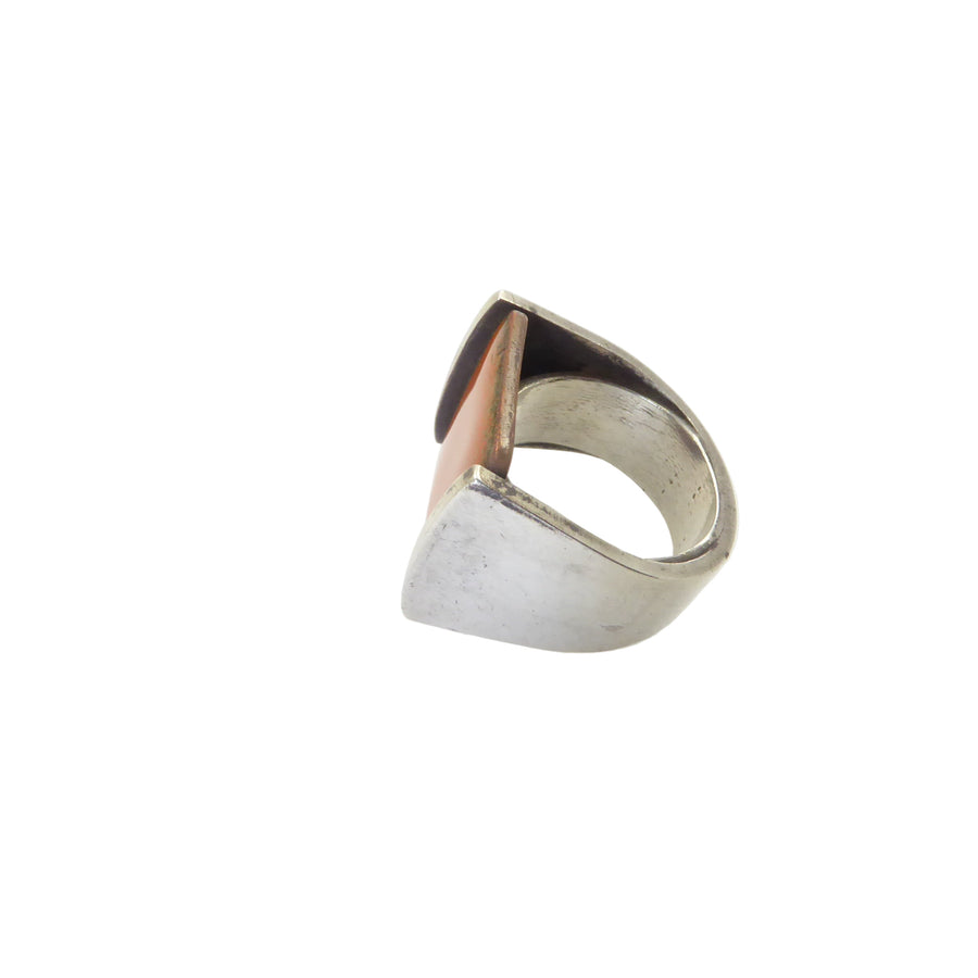 James Parker Enamel and Sterling Silver Ring