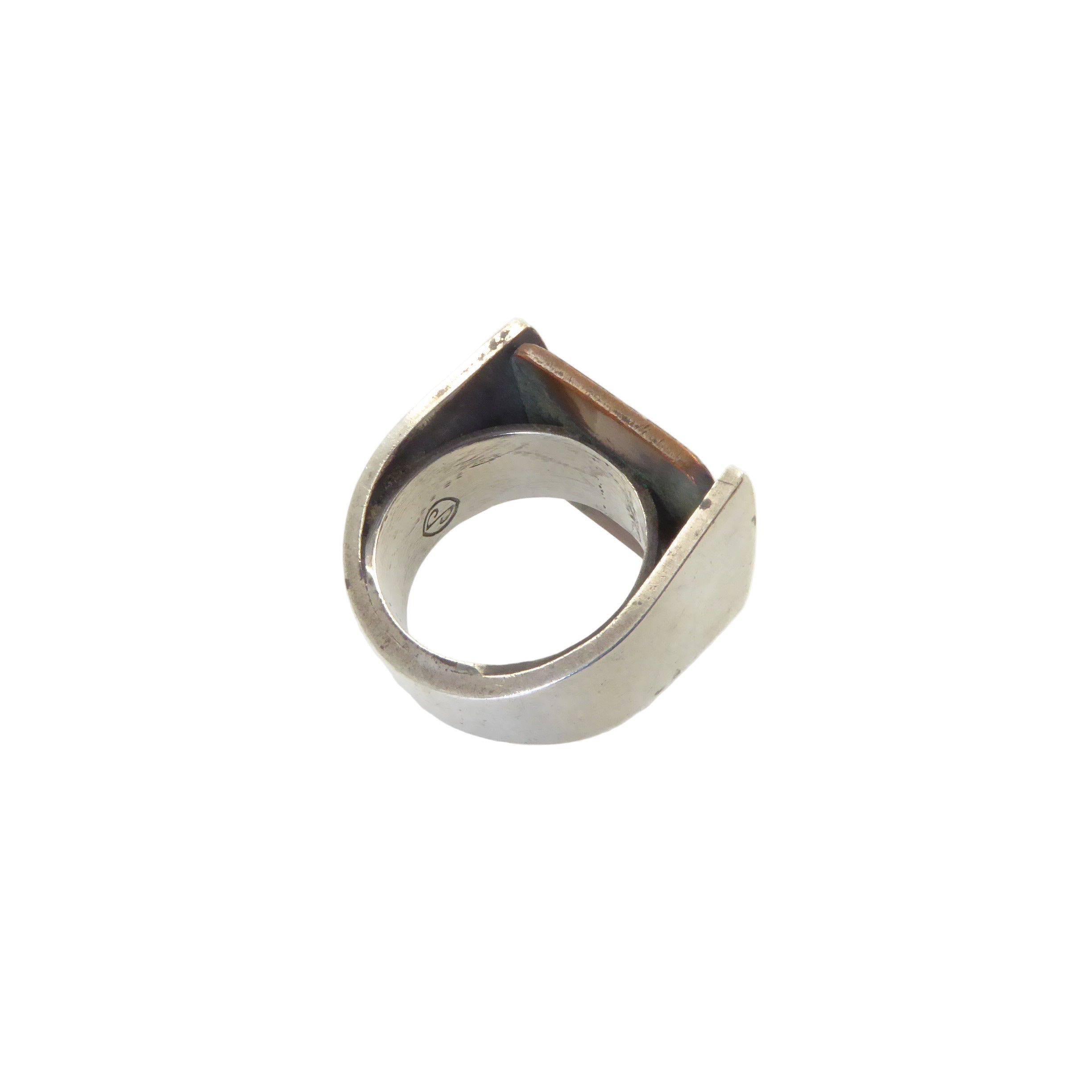 James Parker Enamel and Sterling Silver Ring