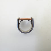 James Parker Enamel and Sterling Silver Ring