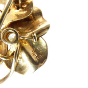 A.J. Hedges Gold Pansy Brooch with Diamonds