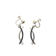 Wood and silver earrings by Lawrence Martin Kling