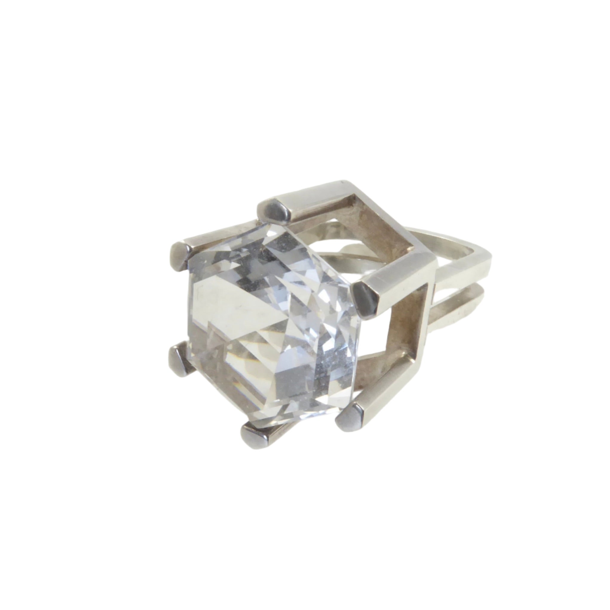 Rey Urban Rock Crystal and Sterling Ring