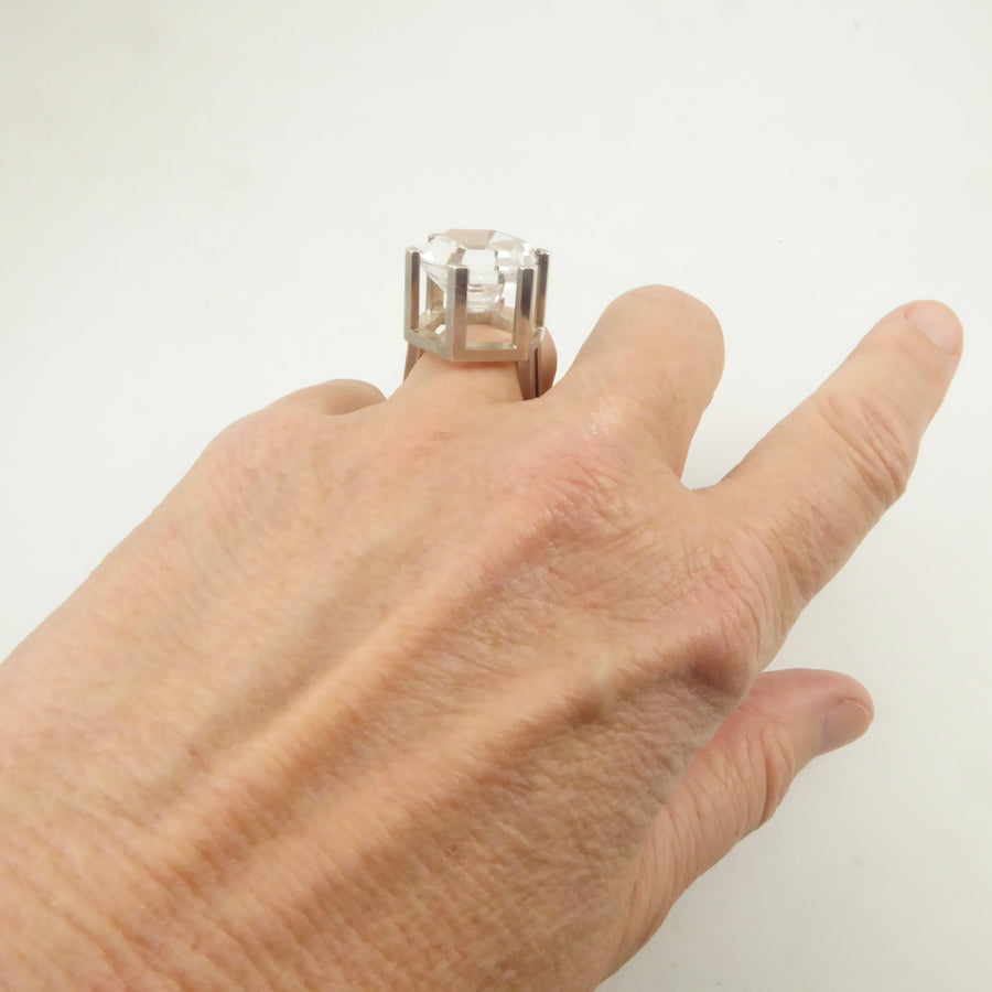 Rey Urban Rock Crystal and Sterling Ring
