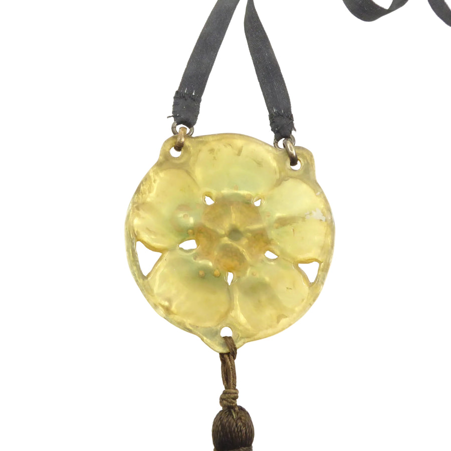 Art Nouveau Horn Pendant Necklace