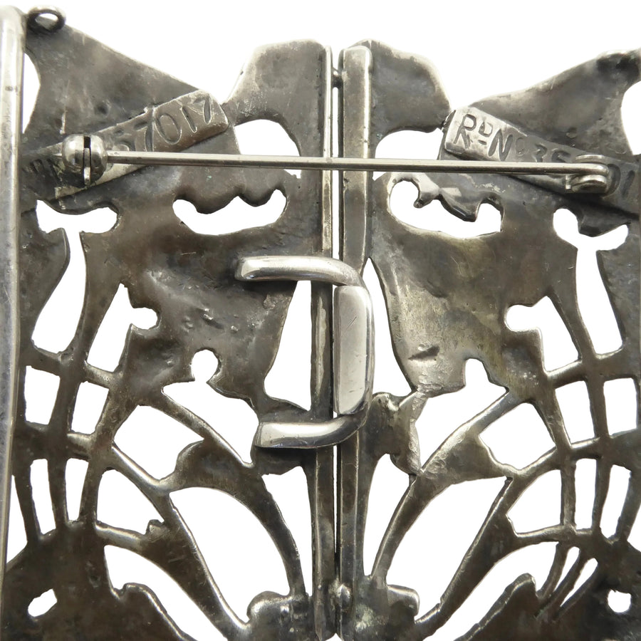William Comyns Arts and Crafts Sterling Buckle Brooch