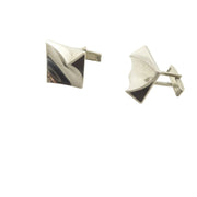 Mexican Modernist Silver and Onyx Cufflinks