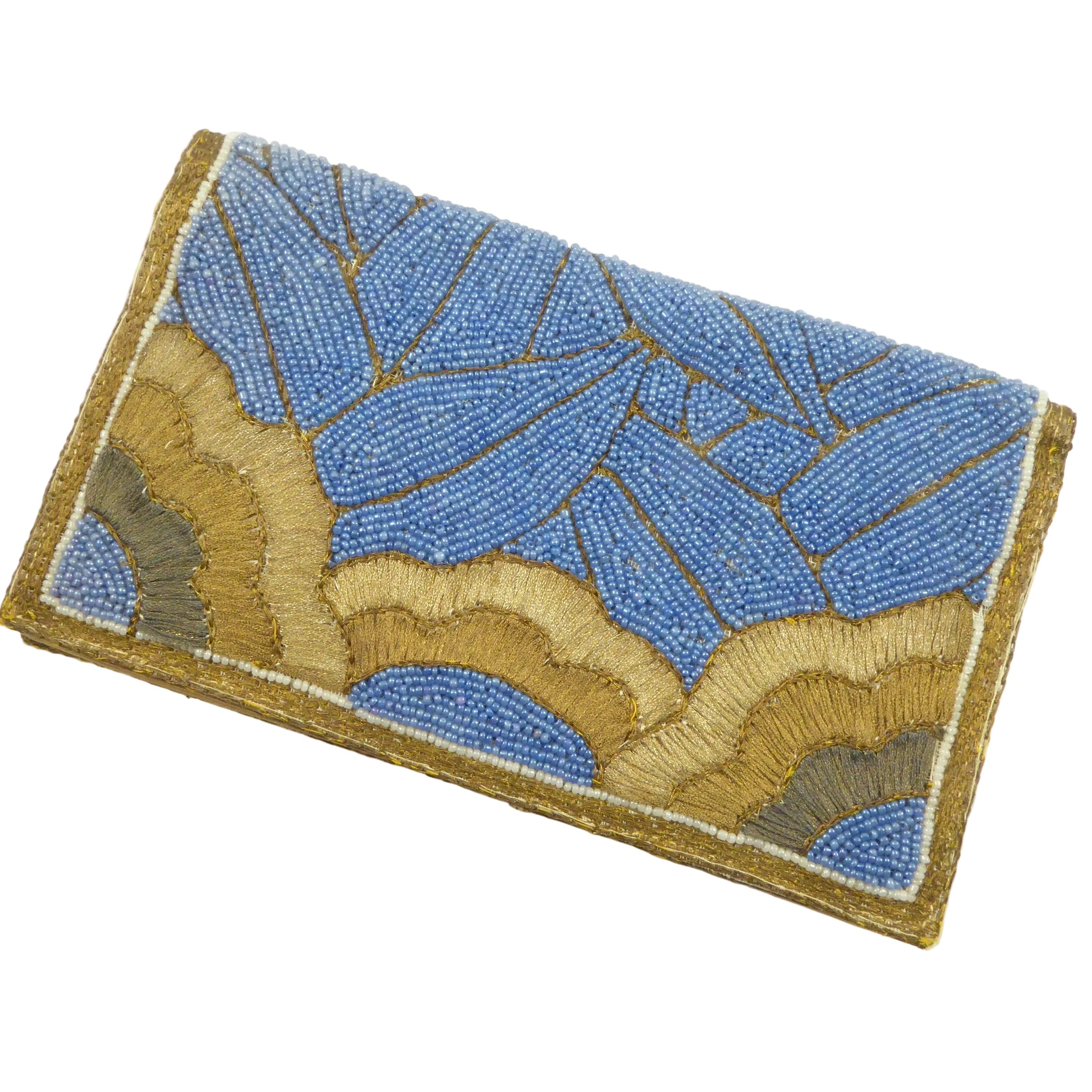 Art Deco Clutch with Beading and Metallic Embroidery