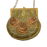 French Art Deco Metallic Embroidered Evening Purse