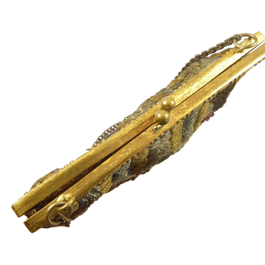 French Art Deco Metallic Embroidered Evening Purse