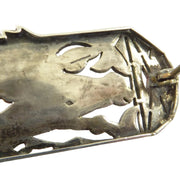 French Art Deco Sterling, Paste, and Enamel Parrot Brooch