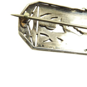 French Art Deco Sterling, Paste, and Enamel Parrot Brooch