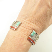 Tufa Cast Cuff with Turquoise and Spiny Oyster Shell