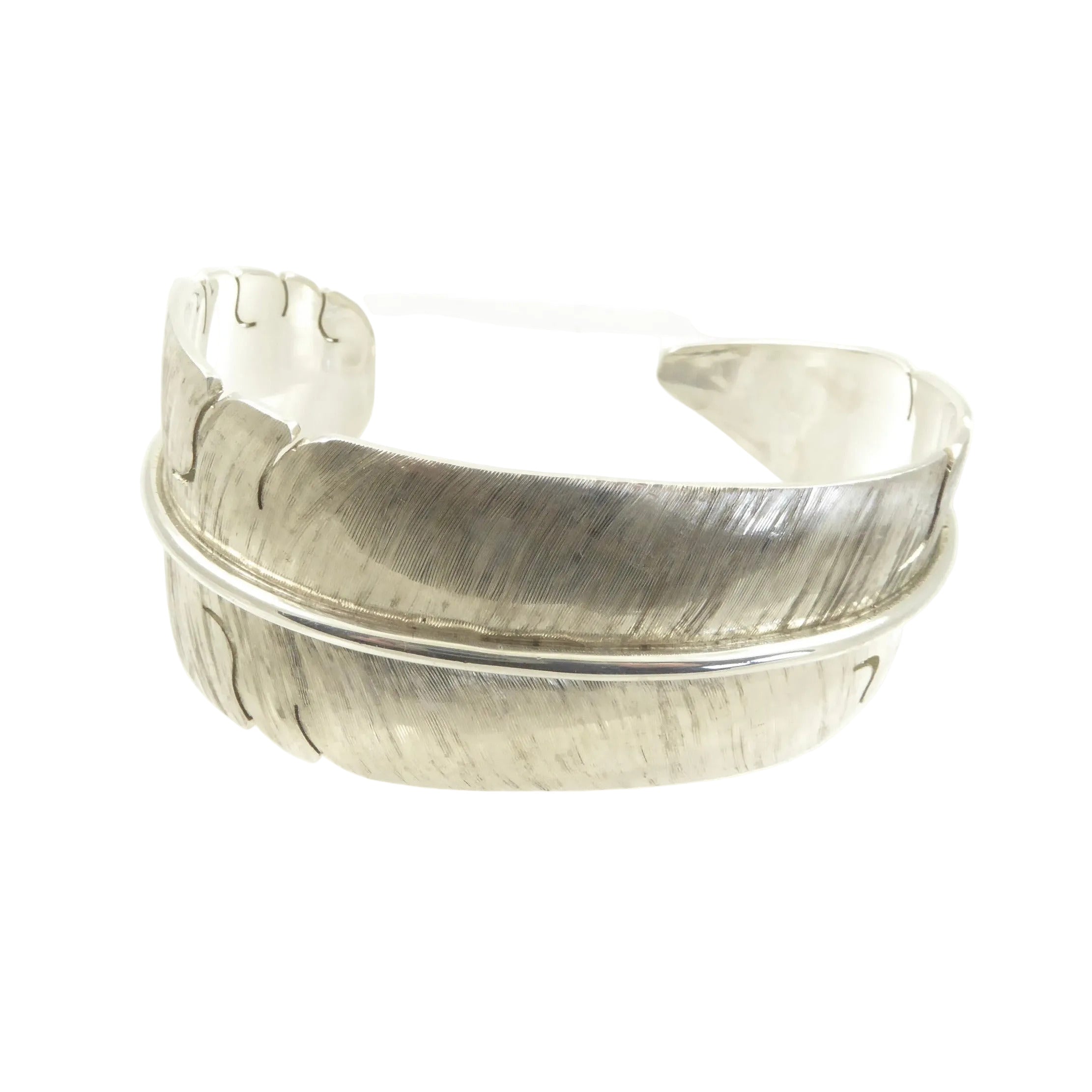 Michael Kirk Sterling Feather Cuff Bracelet
