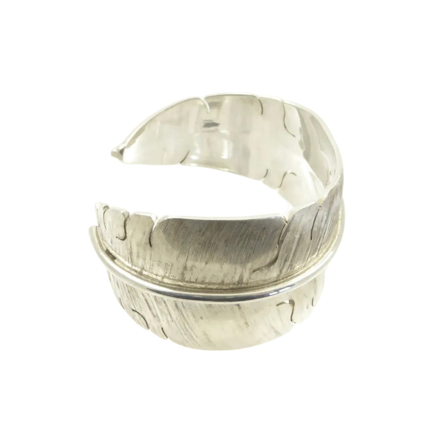 Michael Kirk Sterling Feather Cuff Bracelet