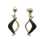 Silver and Wood Earrings by Lawrence Martin Kling