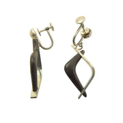 Silver and Wood Earrings by Lawrence Martin Kling