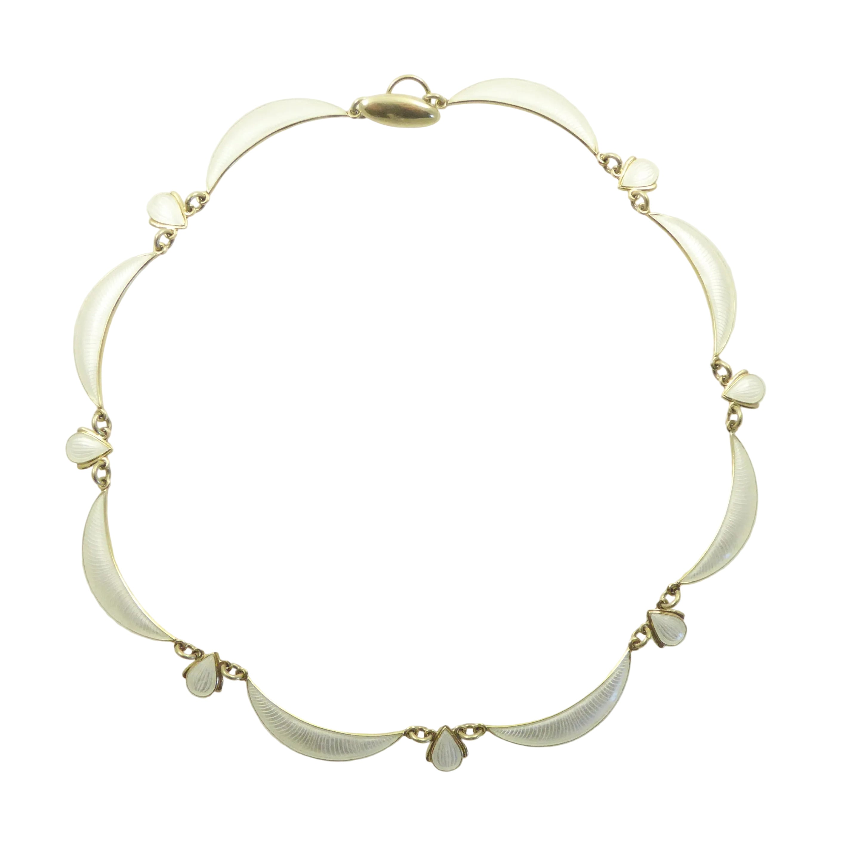 Volmer Bahner White Enamel Necklace