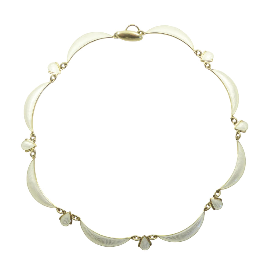 Volmer Bahner White Enamel Necklace