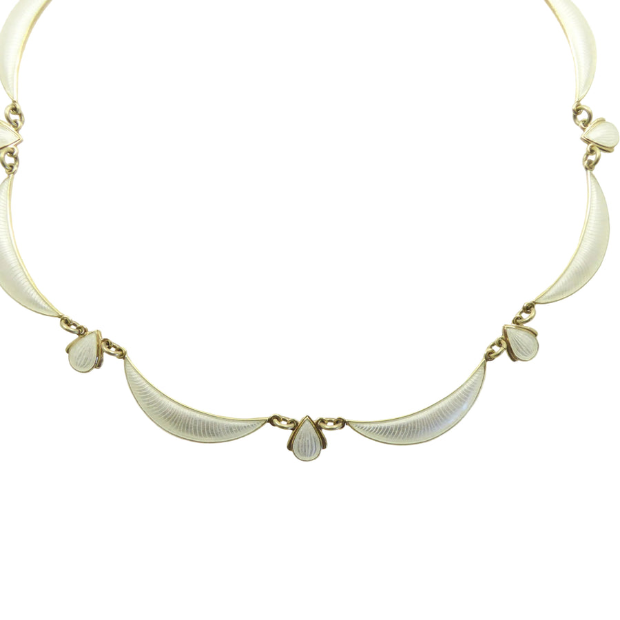Volmer Bahner White Enamel Necklace