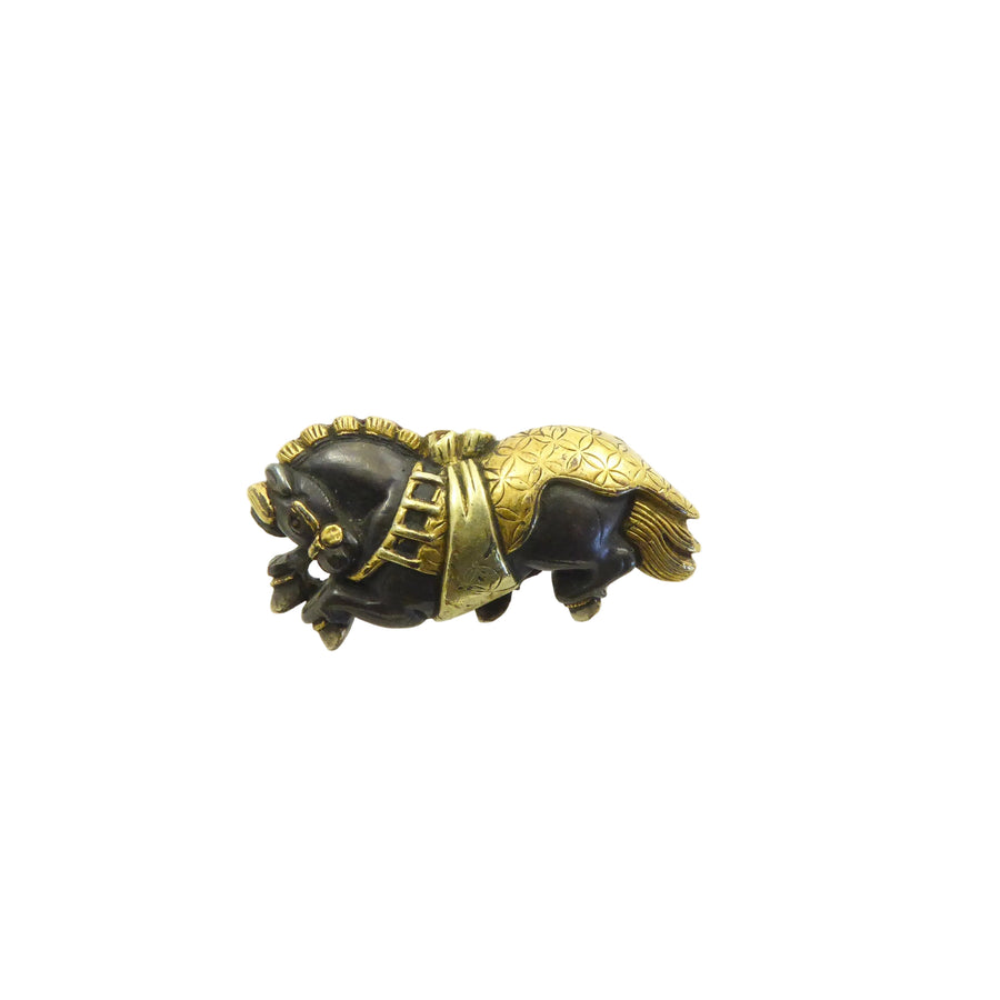 Shakudo Horse Brooch