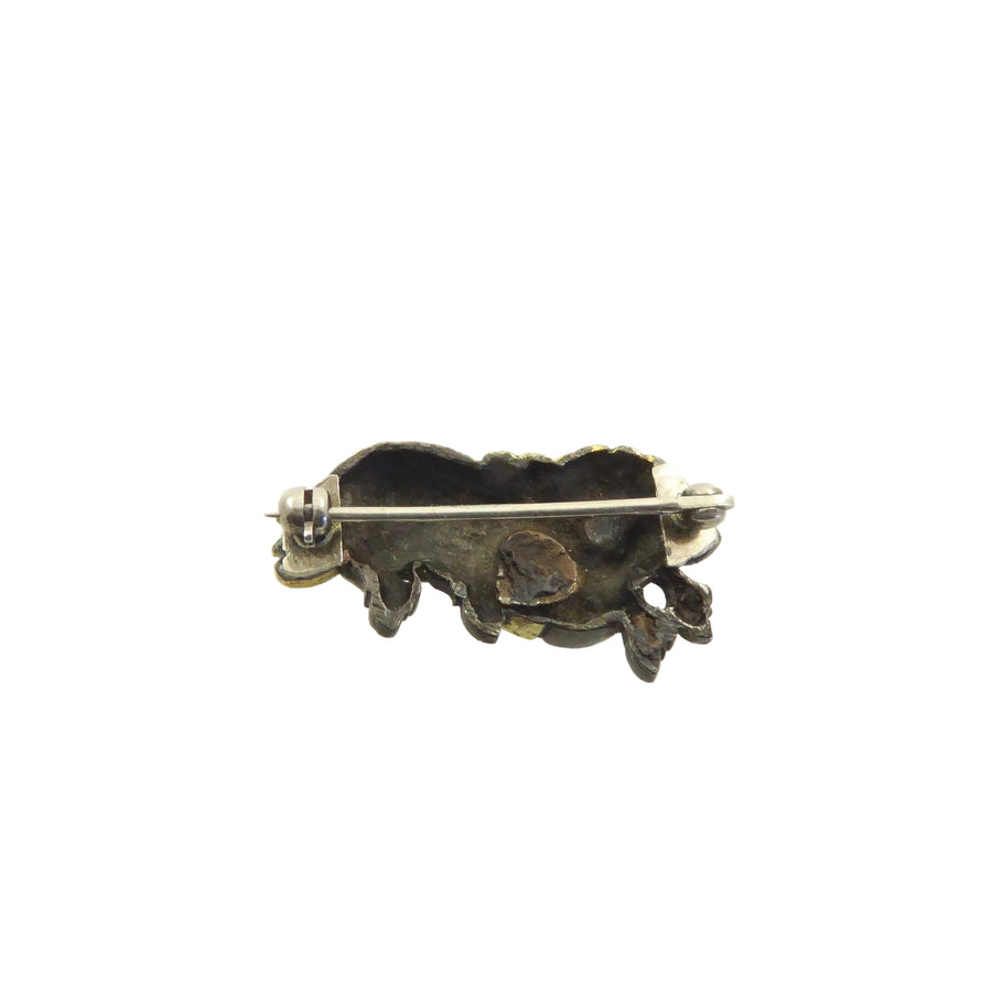 Shakudo Horse Brooch
