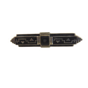 Art Deco Black Matte Enamel Brooch
