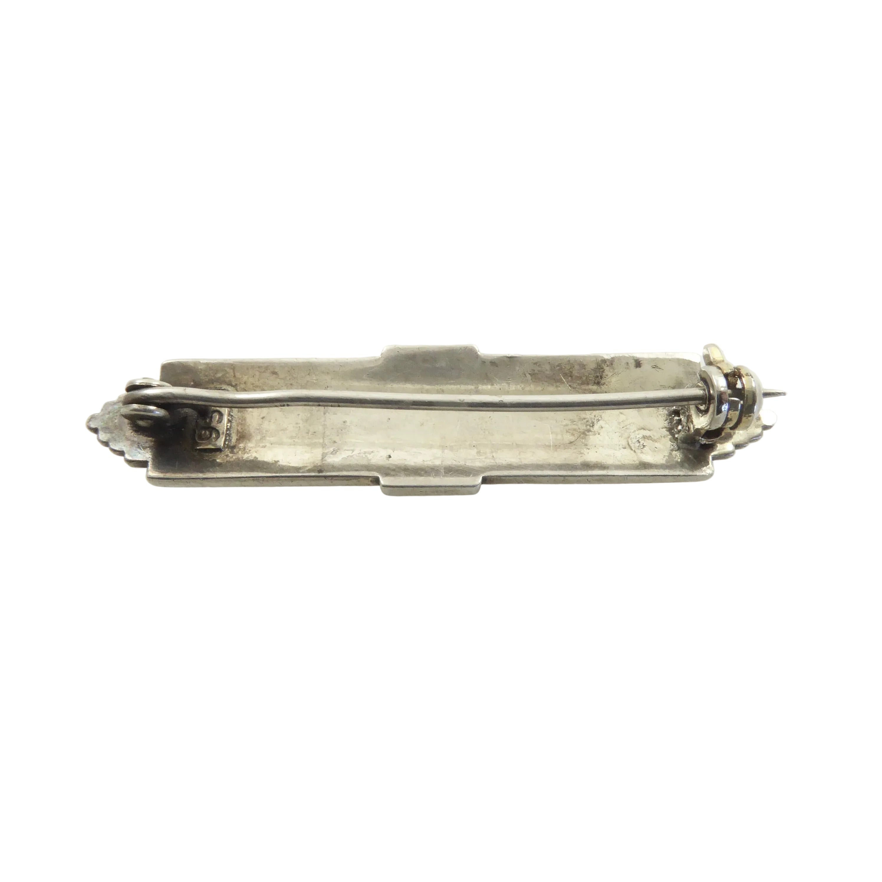 Art Deco Black Matte Enamel Brooch
